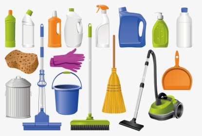 Transparent Cleaning Supplies Png - Tools And Equipment In Housekeeping, Png Download, Free Download