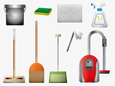 Cleaning Supplies, Vacuum, Broom, Duster, Sponge - Materiel De Nettoyage Maison, HD Png Download, Free Download