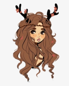 Cartoon Girl With Brown Hair Cute Aesthetic Girl Drawing Hd Png Download Kindpng