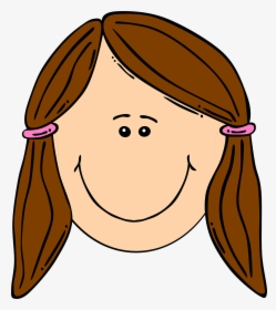 Girl, Brown, Hair, Ponytail, Happy, Smiling - Sad Face Girl Cartoon, HD Png Download, Free Download