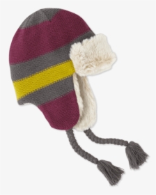 Striped Trapper Winter Hat - Knit Cap, HD Png Download, Free Download