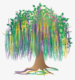 Graphic, Bead Tree, Bourbon Street, Mardi Gras, Tree - Mardi Gras Bead Png, Transparent Png, Free Download