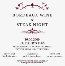 Copy Of Bordeaux Wine & Steak Night - Stepper, HD Png Download, Free Download