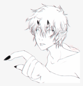 Drawing Line Art Cartoon Sketch - Anime Aesthetic Boy Transparent, HD Png Download, Free Download