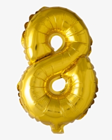 8 , 40" - Gold Number Balloons 8 Transparent, HD Png Download, Free Download