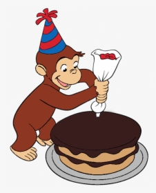 Curious George Decorating A Cake, HD Png Download, Free Download