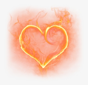 Art Fire Heart Effects Stickers - Transparent Fire Heart Png, Png Download, Free Download