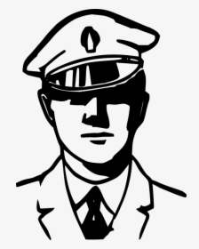 Policeman Clipart - Security Guard Line Art, HD Png Download, Free Download