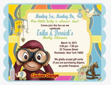 Curious George Invitation, HD Png Download, Free Download