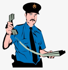 Vector Illustration Of Law Enforcement Policeman Responds - Police On Phone Png, Transparent Png, Free Download