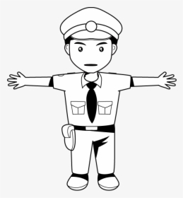 Clip Art Vector Library Download - Policeman Black And White, HD Png Download, Free Download