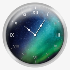 Milky Way And Aurora Borealis - Wall Clock, HD Png Download, Free Download