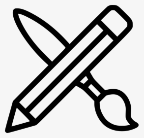 Svg Artwork Pencil - Pencil And Brush Icon Png, Transparent Png, Free Download