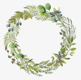 Transparent Leaf Wreath Png - Christmas Wreath Watercolor Png, Png Download, Free Download