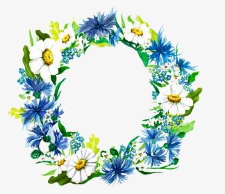 Watercolor Wreath Made Of The Bluebottle, Margaret - Watercolor Painting, HD Png Download, Free Download