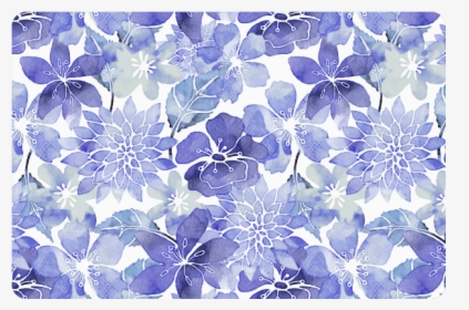 Blue Watercolor Flower Pattern Doormat - Purple Watercolor Flower Transparent, HD Png Download, Free Download
