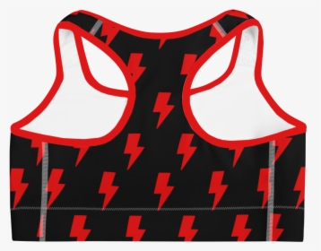 Black & Red Lightning Bolts Sports Bra - Bra, HD Png Download, Free Download