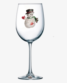 Snowman Jeweled Stemmed Wine Glass - Funny Mom Wine Glass, HD Png Download, Free Download