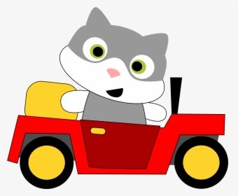 A Cat Driving A Car Clip Arts - Cat Driving A Car Clipart, HD Png Download, Free Download