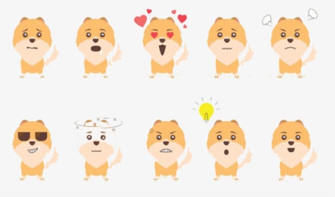 Emoticon Sunglasses Pomeranian Series Breed Dog Face - Pomeranian Animado, HD Png Download, Free Download