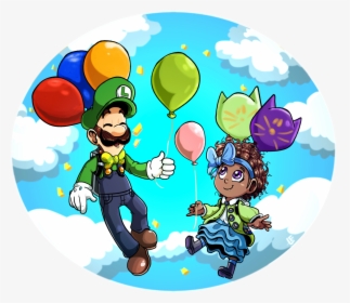 Another Ahit X Super Mario Fan Art, With Luigi And - Hat In Time Bow Kid, HD Png Download, Free Download