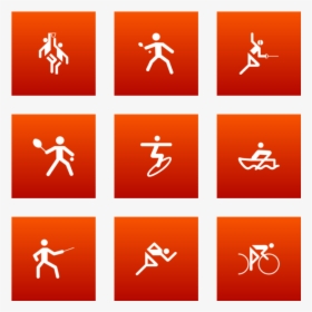 Sports Icon In Style Flat Rounded Square White On Red - Sign, HD Png Download, Free Download