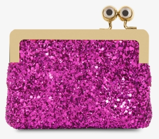 Crafted In Fuchsia Pink Glitter And Embellished With - Coin Purse, HD Png Download, Free Download