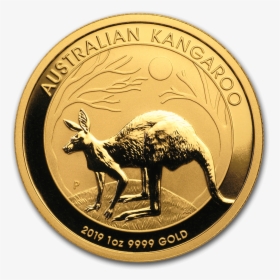 1oz Australian Kangaroo Gold Coin Reverse - 1 Oz Kangaroo Gold Coin, HD Png Download, Free Download