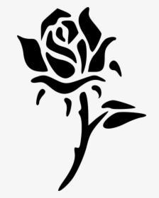Rose, Flower, Silhouette, Black, Abstracts, Floral - Rose Black And White Logo, HD Png Download, Free Download