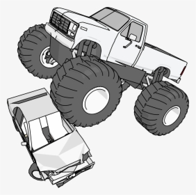 Monster Truck Crushing Car Clipart Png - Monster Truck, Transparent Png, Free Download