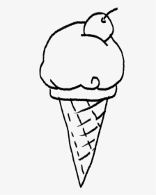 Collection Of Ice Cream Cone Drawing Png High Quality, - Sketch Of Ice Cream Cone, Transparent Png, Free Download