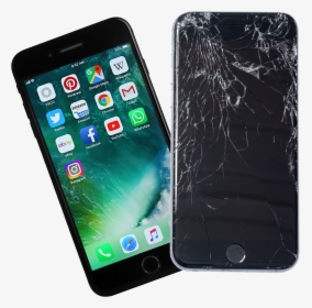 Cracked Iphone 6 Black, HD Png Download, Free Download