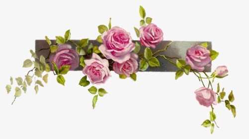 #rose #vine #vintage - Vintage Flower Border Png, Transparent Png, Free Download