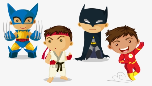 Transparent Super Hero Kid Clipart - Superhero Kids Vector, HD Png Download, Free Download