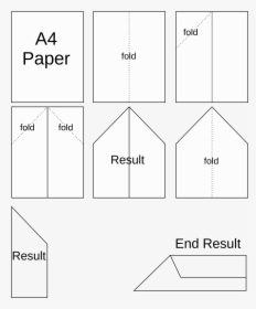 Paper Plane Diagram , Png Download - Paper Airplane Diagrams From A4, Transparent Png, Free Download