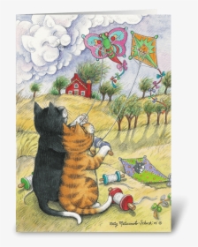 Kite Flying Cats Birthday - Tabby Cat, HD Png Download, Free Download
