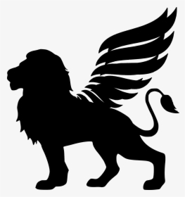 Winged, Lion, Flying, Wing, Beast, Tiger, King, Brave - Transparent Lion Silhouette, HD Png Download, Free Download