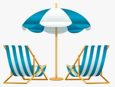 Beach Chair And Umbrella Clipart, HD Png Download, Free Download