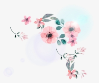 Pink Water Color Flowers Corner, HD Png Download, Free Download