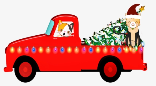 Christmas Truck, Christmas Tree, Lights, Santa Claws - Lastbil Med Juletræ, HD Png Download, Free Download