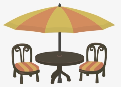 Umbrella Clip Lawn Chair - Cafe Clipart, HD Png Download, Free Download