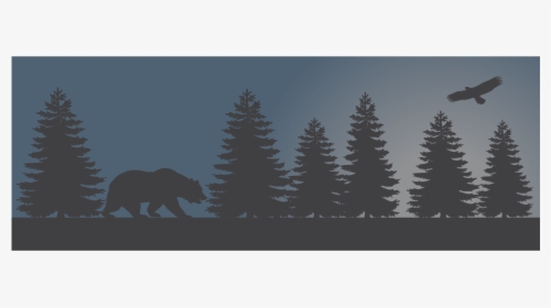 Vector Night Forest Of Bears Png Download - Christmas Tree, Transparent Png, Free Download