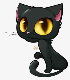 Cute Black Cat Drawing, HD Png Download, Free Download