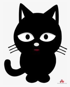 Black Cat Cute Clipart Free Design Transparent Png - Black Cat Clipart Cute, Png Download, Free Download