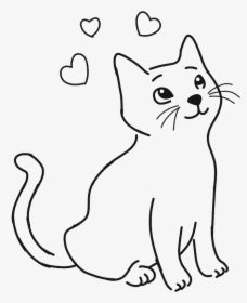 Transparent Cat Outline Png - Black And White Cat Clip Art, Png Download, Free Download