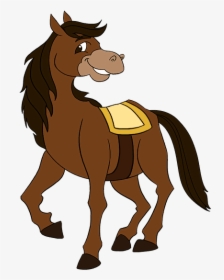 How To Draw A Cartoon Horse Easy Drawing Guides - Cartoon Horse With Saddle, HD Png Download, Free Download