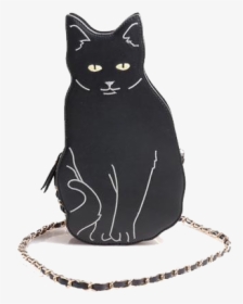 Black Cat Novelty Crossbody Chain Bag - Bolsa Formato Gato, HD Png Download, Free Download
