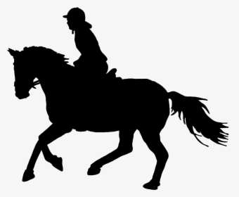 Rider And Horse In Gallop Silhouette - Horse And Rider Silhouette, HD Png Download, Free Download