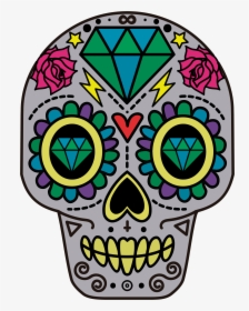 Clipart - Day Of The Dead Paper Skull, HD Png Download, Free Download