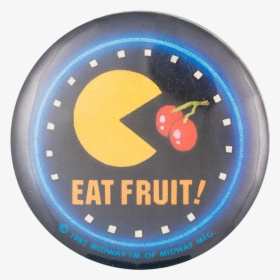 Pac Man Eat Fruit Entertainment Button Museum - Circle, HD Png Download, Free Download